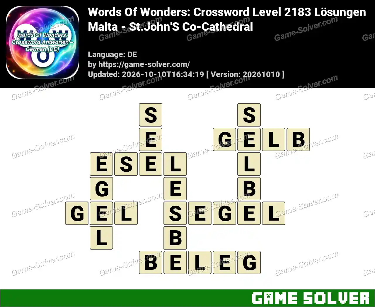 Words Of Wonders: Crossword Level 2183 Lösungen – Malta – St.John’S Co-Cathedral